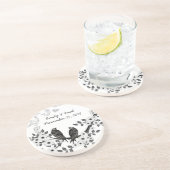 Enchanted Forest Love Bird Wedding Zandsteen Onderzetter (Zijkant)