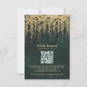 Enchanted Forest Magical Gold Vine Wedding QR RSVP (Devant)