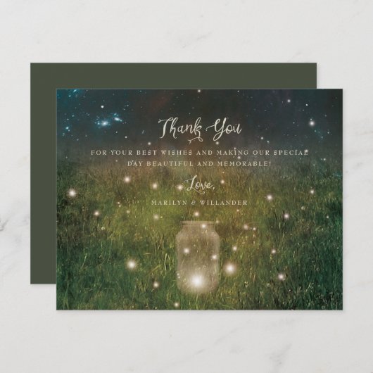 Enchanted Forest Mason Jar Rustic Dank u kaart (Voorkant / Achterkant)