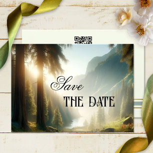 Enchanted Forest Mountain Save the Date Kaart