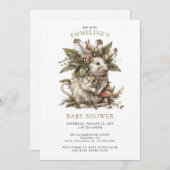 Enchanted Forest Mouse Baby shower Uitnodiging (Voorkant / Achterkant)
