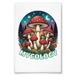 Enchanted Forest Mushroom Art Foto Afdruk