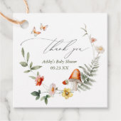Enchanted Forest Mushroom Baby shower Bedankjes Labels (Voorkant)