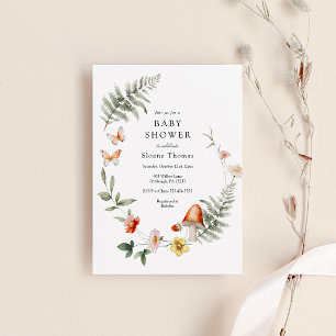 Enchanted Forest Mushroom Baby shower Kaart