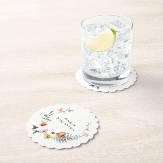 Enchanted Forest Mushroom Baby shower Kartonnen Onderzetters (Insitu)