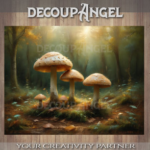 Enchanted Forest Mushrooms #1 Decoupage Tissuepapier