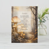 Enchanted Forest Mushrooms Wedding Kaart (Staand voorkant)