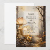 Enchanted Forest Mushrooms Wedding Kaart (Voorkant / Achterkant)