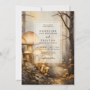 Enchanted Forest Mushrooms Wedding Kaart