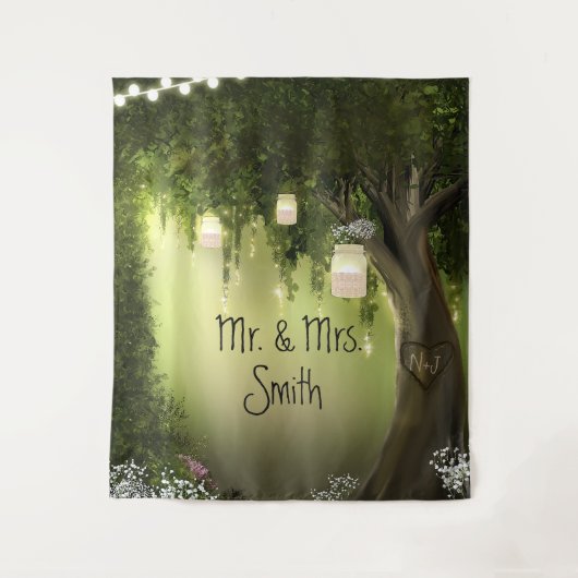 Enchanted Forest Oak Tree Rustic Bossen Backdrop Wandkleed (Voorkant)