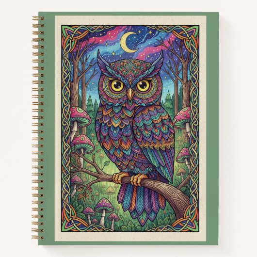 Enchanted Forest Owl Moon Zentangle Journal (Devant)