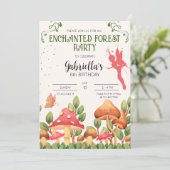 Enchanted Forest Party-uitnodiging Kaart (Staand voorkant)