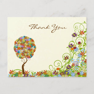 Enchanted Forest Patchwork Floral Hartelijk dank Briefkaart