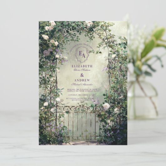 Enchanted Forest Path Romantische bruiloft Kaart (Staand voorkant)