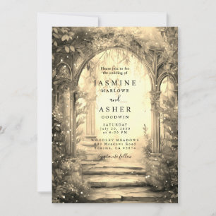 Enchanted Forest Portal Wedding Invitation Kaart