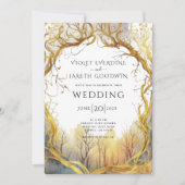 Enchanted Forest Portal Wedding Invitation Kaart (Voorkant)