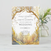 Enchanted Forest Portal Wedding Invitation Kaart (Staand voorkant)