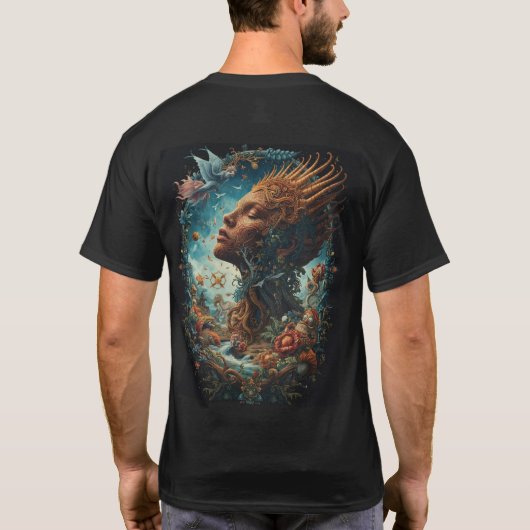 Enchanted Forest Queen Surreal Fantasy Art T-shirt (Achterkant)