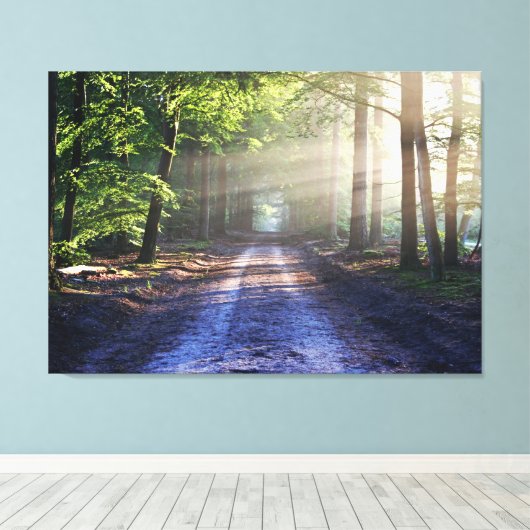 Enchanted Forest Road Canvas Afdruk (Insitu (Houten vloer))