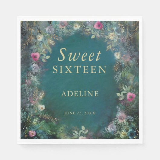 Enchanted Forest Roos Greenery Fairy Woodland RSVP Servet (Voorkant)