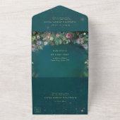 Enchanted Forest Rozen Arch Sprookjeshuwelijk All In One Uitnodiging (Buitenkant)