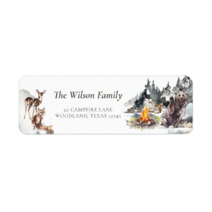 Enchanted Forest Rustic Woodland Boy 1e Verjaardag Etiket