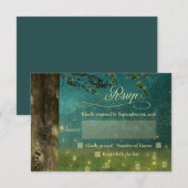 Enchanted Forest rustieke Mason Jar bruiloft RSVP Kaartje (Voorkant / Achterkant)