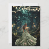 Enchanted Forest Sage Green Dress Quinceañera 16 Kaart (Achterkant)