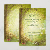 Enchanted Forest Scene RSVP Kaartje (Voorkant / Achterkant)