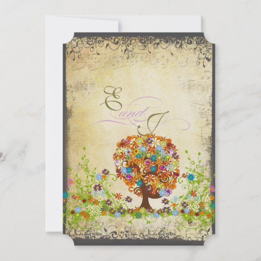 Enchanted Forest Side Branch Wedding Invitations (Devant)