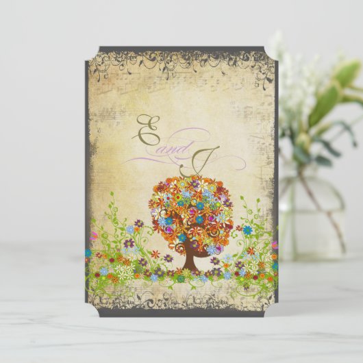 Enchanted Forest Side Branch Wedding Invitations (Debout devant)