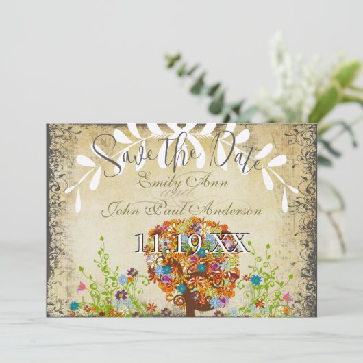 Enchanted Forest Side Branch Wedding Invitations (Debout devant)