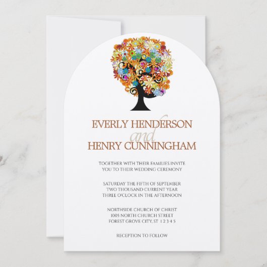 Enchanted Forest Side Branch Wedding Invitations (Devant)