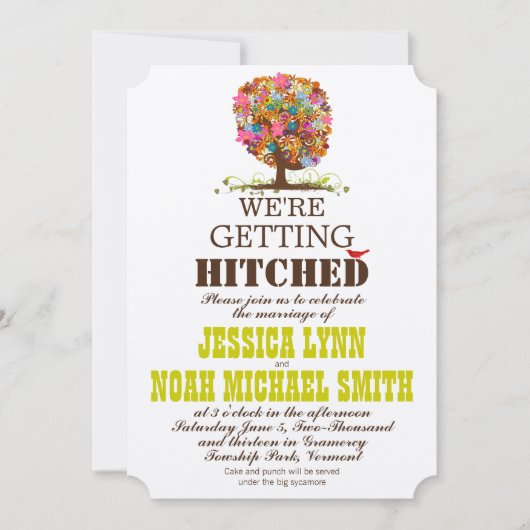 Enchanted Forest Side Branch Wedding Invitations (Devant)