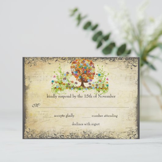 Enchanted Forest Side Branch Wedding Invitations (Debout devant)