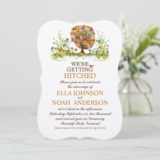 Enchanted Forest Side Branch Wedding Invitations (Debout devant)