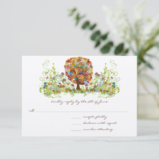 Enchanted Forest Side Branch Wedding Invitations (Debout devant)