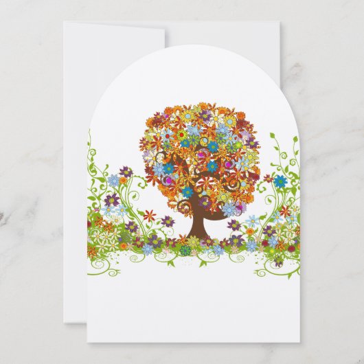 Enchanted Forest Side Branch Wedding Invitations Kaart (Achterkant)