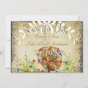 Enchanted Forest Side Branch Wedding Invitations Save The Date
