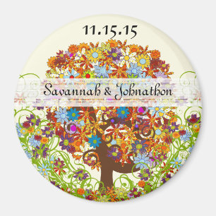 Enchanted Forest Side Branch Wedding Magneet