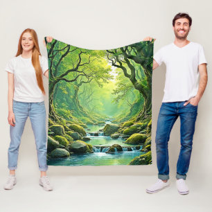 Enchanted Forest Stream-ontwerp Fleece Deken