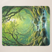 Enchanted Forest Stream-ontwerp Sherpa Deken (Voorkant (horizontaal))