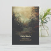 Enchanted Forest String Lights Trees Wedding Kaart (Staand voorkant)