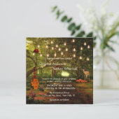Enchanted Forest String Lights Wedding Invitation Kaart (Staand voorkant)