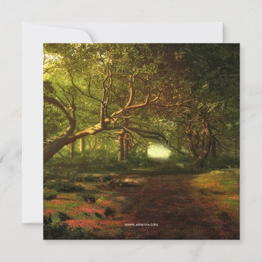 Enchanted Forest String Lights Wedding Invitation Kaart (Achterkant)