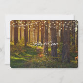 Enchanted Forest String Lights Wedding Invitation Kaart (Voorkant)