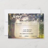 Enchanted Forest String Lights Wedding RSVP-kaart Kaart (Achterkant)