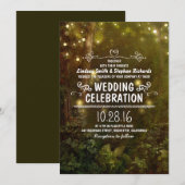 Enchanted Forest String verlicht huwelijksuitnodig Kaart (Voorkant / Achterkant)