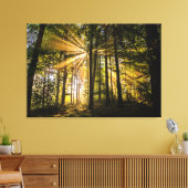 Enchanted Forest Sun Rays 1 Canvas Afdruk (Insitu (Woonkamer))