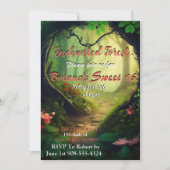 Enchanted Forest Sweet 16 Invitation (Devant)